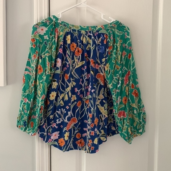 Anthropologie Floreat Floral Button Down Blouse size M oversized Lagenlook - Picture 10 of 12